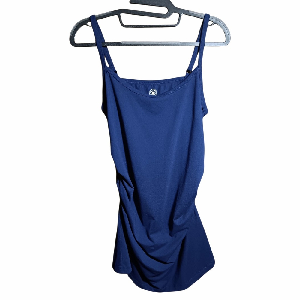 FULL BEAUTY SPORT Women's Navy Blue Camisole Top w/ Ruched Sides Size 14/16